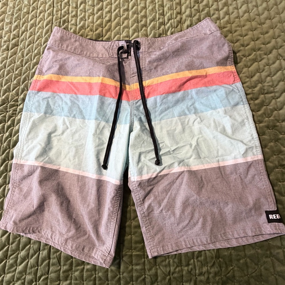 Reef board shorts swim trunks grey blue size 33 summer‎